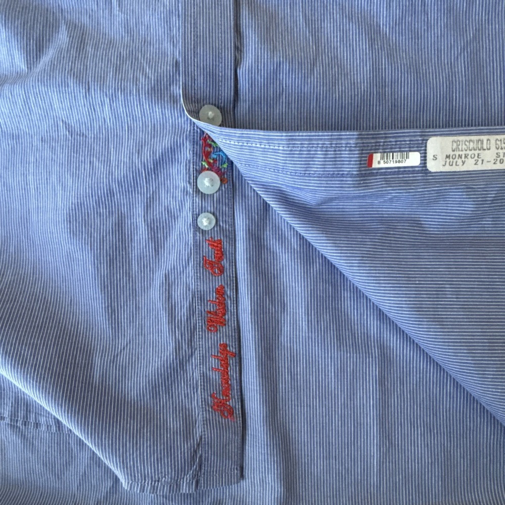 Robert Graham Shirt Men 3XLarge Blue Striped Paisley Cuffs Button Up - Picture 3 of 9